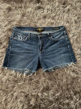 Lucky Brand Mid Wash Denim Frayed Hem Cutoff Shorts